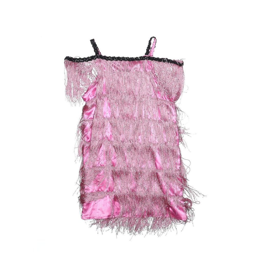 Girl Wishcraft Chasing Fireflies Pink Flapper Fringe Halloween Costume Size 8 - Picture 1 of 3